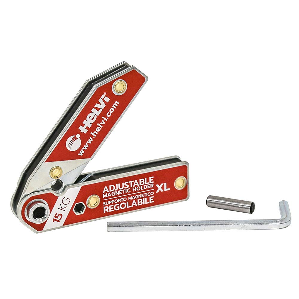 Helvi Magnethalter Verstellbar – Bis 15 Kg Haltekraft, Rot, Für Schweißen & Montage