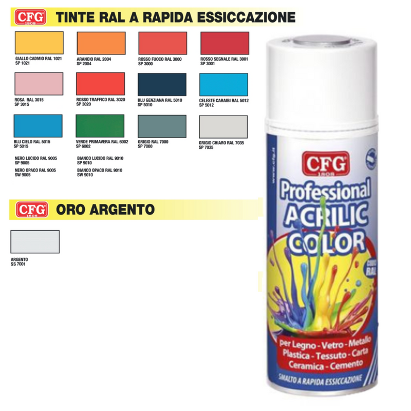 Smalto Acrilico Spray 400 ml CFG diversi colori disponibili - Tecnista