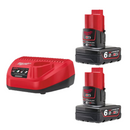 Set batterie 2 x 6,0 AH con caricatore Milwaukee M12 NRG-602