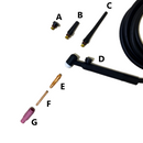 Torcia Tig raffr. ad aria serie 17 da 170A 4mt con pulsante attivazione gas STEL 7 pin - Tecnista