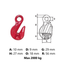 Tirante a catena 8 mm due bracci 3 metri con ganci a forcella autobloccanti e accorciatori ad occhio grado 80