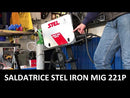 Saldatrice multiprocesso MMA, MIG/MAG, TIG Lift con kit per l'alluminio STEL IRON MIG 221P Multi, accessori inclusi