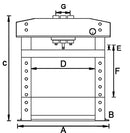 Pressa Idraulica 30 Tonnellate con manometro di controllo pressione cilindro laterale scorrevole WPP 30  EF