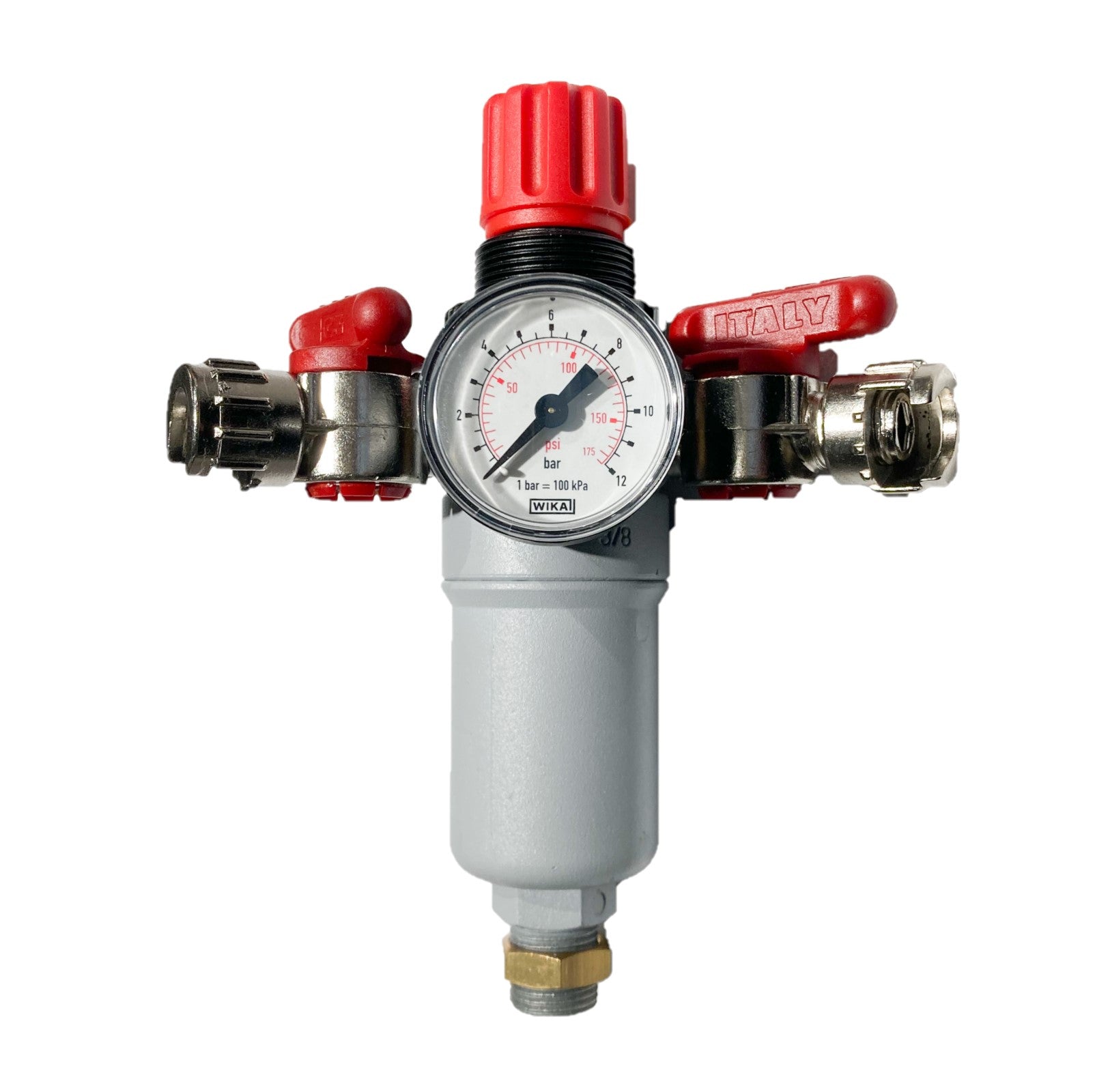 Filtro aria compressa Unità di manutenzione riduttore di pressione 3/8 per  compressore con attacco rapido : : Fai da te