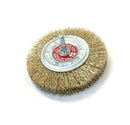 Circular steel brush with diam stem. 6 mm