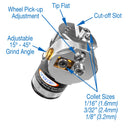 Sharpening Head Tungsten Electrode Tip TIG Arc-Zone Welding Sharpie DX™ Adjustable Angle 15°-45° Black Color