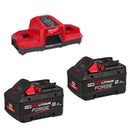 Set 2 batterie M18 8.0Ah FORGE con caricabatterie simultaneo MILWAUKEE M18 FORGENRG-802DBSC