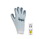 Guanto in cotone bianco senza cuciture rivestiti in poliuretano grigio T.10