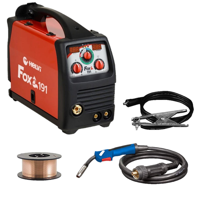 MIG wire welding machine, MMA electrode, TIG HELVI FOX 185 Flex Line Multifunction synergistic single-phase inverter