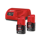 Set batterie 2 x 2,0 AH con caricatore Milwaukee M12 NRG-202