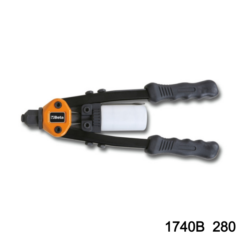 Rivettatrice manuale con 5 testine intercambiabili per rivetti ø 2,4÷6,4 BETA 1740B 280 - 330mm