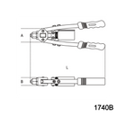 Rivettatrice manuale con 5 testine intercambiabili per rivetti ø 2,4÷6,4 BETA 1740B 280 - 330mm