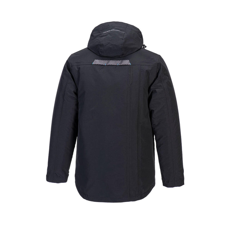 Giacca invernale imbottita impermeabile con cappuccio nera T. S-3XL Giacca invernale imbottita impermeabile con cappuccio nera T. S-3XL