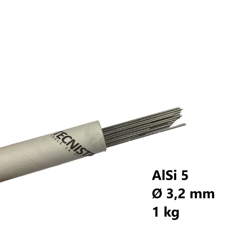 Barrette bacchette verghette TIG saldatura alluminio silicio AlSi5 lunghezza 1000mm prezzo al kg