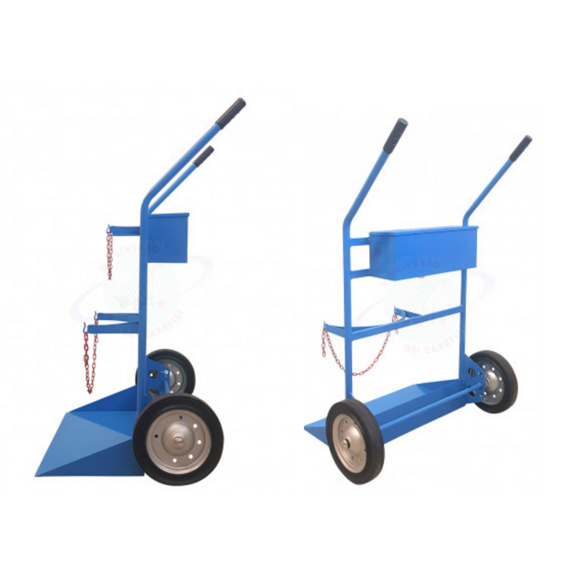 Carrello portabombole saldatura Ossigeno-GPL con cassetta porta attrezzi CARMECCANICA 014D