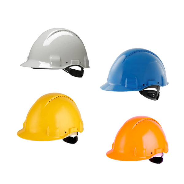 Casco protezione regolabile 3M ventilato Peltor Biaco-Giallo-Arancio-Blu