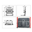 Faro da cantiere LED ibrido Friggeri FR-PL100WBAT 100 W, 10.000 lm, 230 V e batterie 18 V