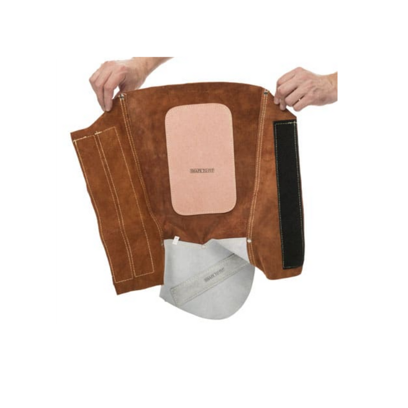 Ghette pelle crosta bovino lunghezza 36cm sopra scarpe per saldatore LAVA BROWN WELDAS 44-7114