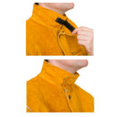 Giacca saldatore in crosta di bovino con schienale in cotone ignifugo Tg. XL WELDAS GOLDEN BROWN