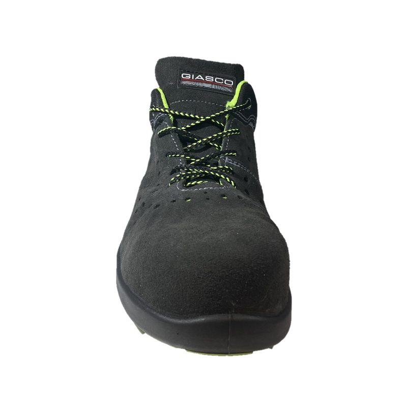 scarpa-antinfortunistica-DPI-bassa-da-lavoro-nero/verde-con-puntale-suola-antistatica-antiscivolo-antiperforazione-GIASCO-GEORGIA-S1P