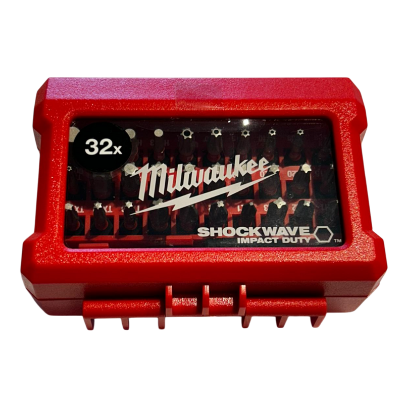 set-milwaukee-32bit-per-avvitatore-ad-impulsi-attacco-esagonale-1/4"-milwaukee-SHOCKWAVE-4932464240-ShW CD Set