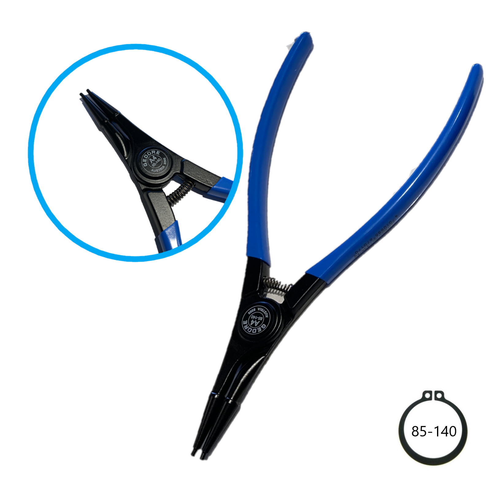 Pinza GEDORE Per Anelli Di Sicurezza - Becchi Dritti 3-10mm, Con Molla E Sicurezza, 8000 A 0