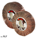 Ruote lamellari tela abrasiva al corindone con flange  da D.100 a 200 mm ROSVER RLF