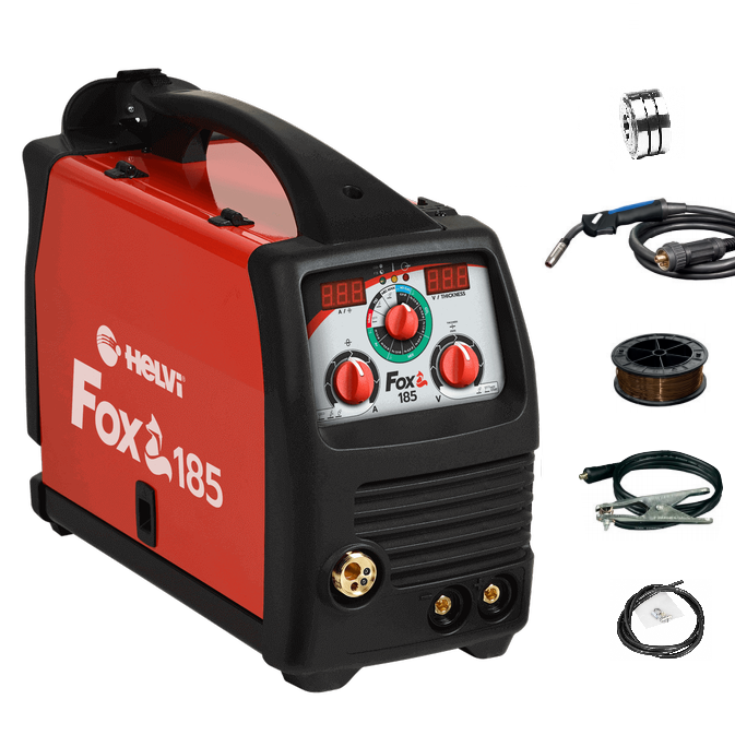 MIG wire welding machine, MMA electrode, TIG HELVI FOX 185 Flex Line Multifunction synergistic single-phase inverter