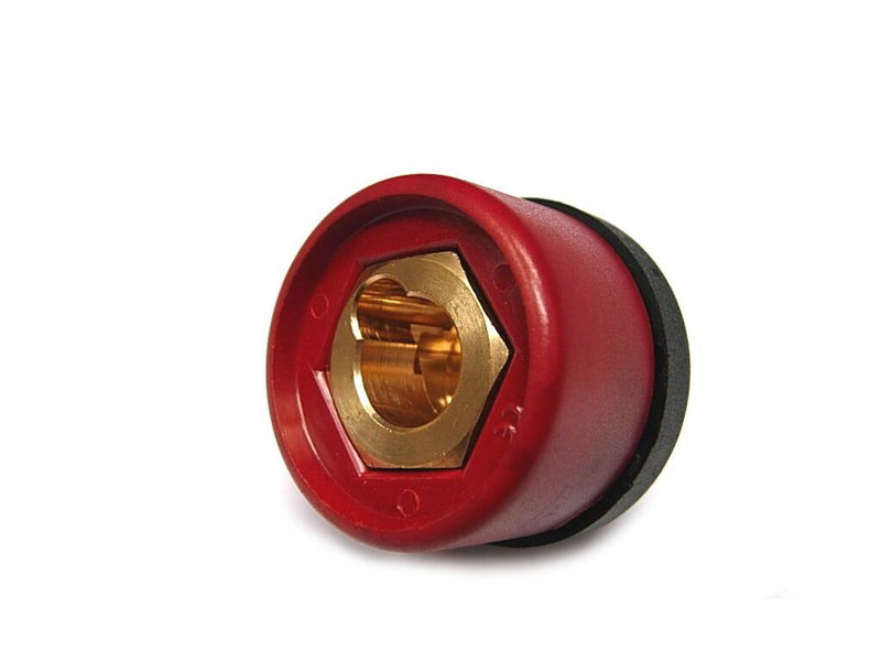 Fixed socket Female attack for welding machine 10 - 25 mm² Texas red color
