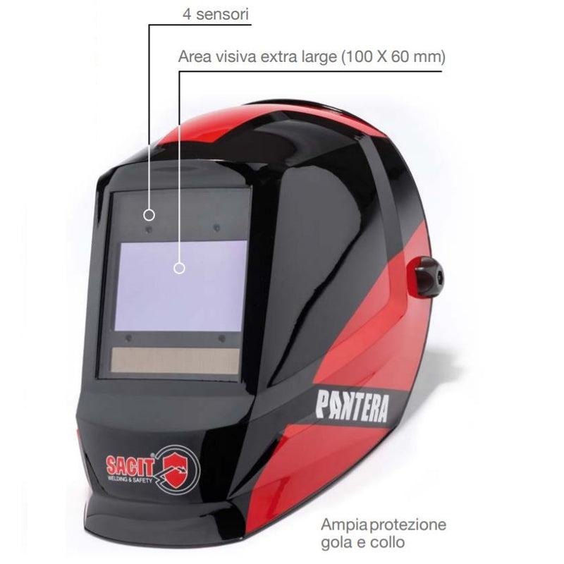 Sacit Panther Shield Helmet Welders Automatic Darkening LCD Filter 4 Sensors