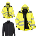 Giacca-calda-antipioggia-idrorepellente-ALTA-VISIBILITA'-3in1-GIALLO-dalla-taglia-S-alla-4XL-PORTWEST-PW365
