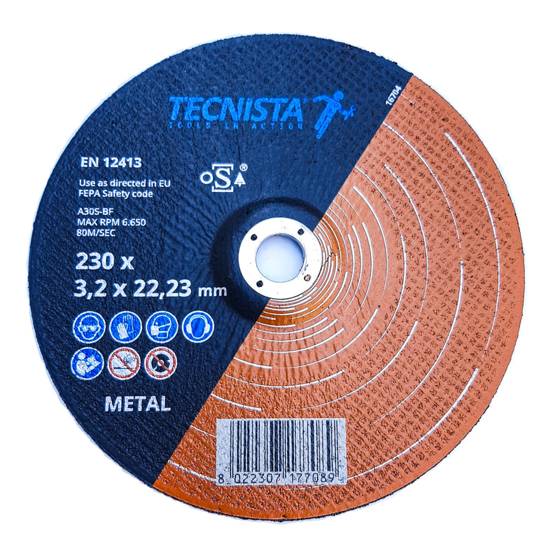 Dischi-abrasivi-ceramici-TECNISTA-adatti-per-smerigliatrici-taglio-smerigliatura-ferro/inox-diametro-115-125-230mm