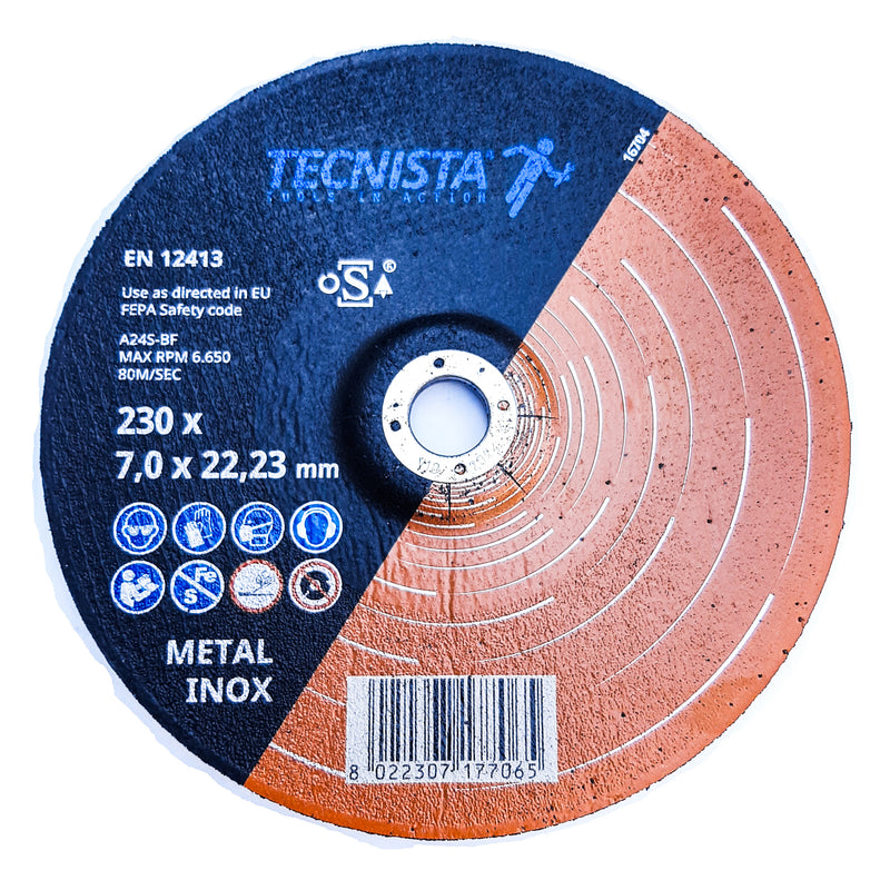 Dischi-abrasivi-ceramici-TECNISTA-adatti-per-smerigliatrici-taglio-smerigliatura-ferro/inox-diametro-115-125-230mm