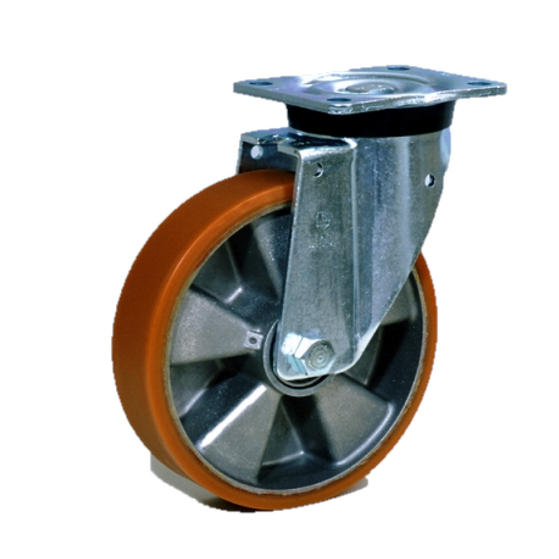 Wheel with fixed aluminum and polyurethane support 80x40 lag 25600