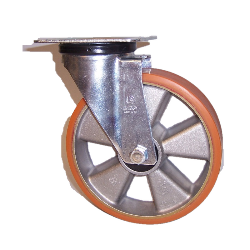 Wheel with swivel mount in aluminum and polyurethane 150x40 lag 26016