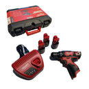 Trapano avvitatore compatto con 3 batterie 12 V 30 Nm MILWAUKEE M12 BDD-153C
