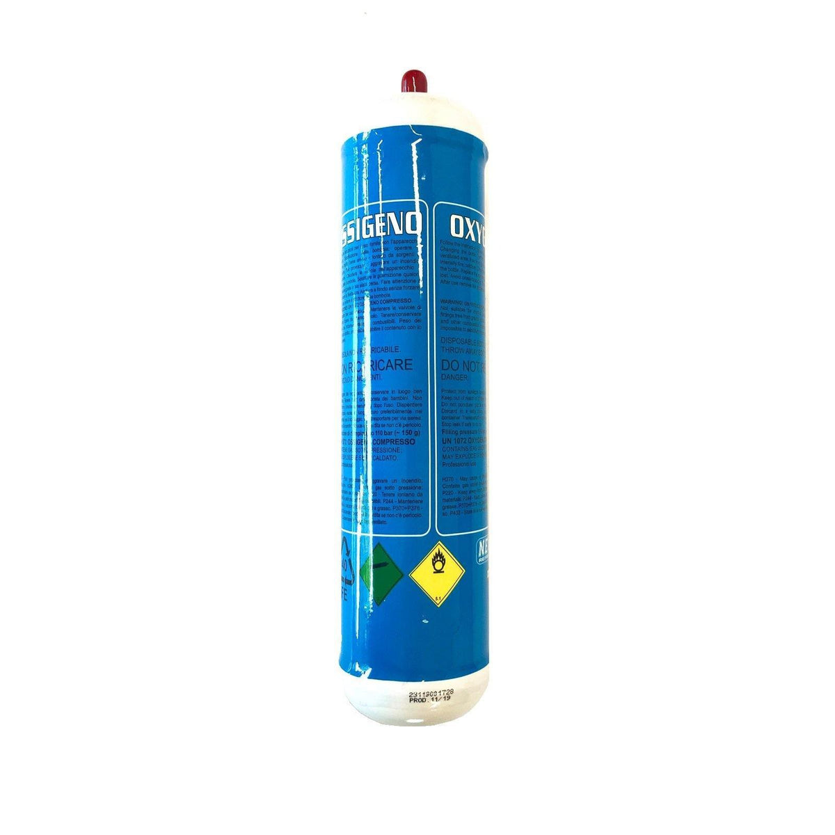 Bombola di Ossigeno usa e getta 110 bar 150 gr. gas compresso per cann