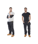 Pantaloni da lavoro da uomo multitasche colore Nero T. S - 2XL PORTWEST T602