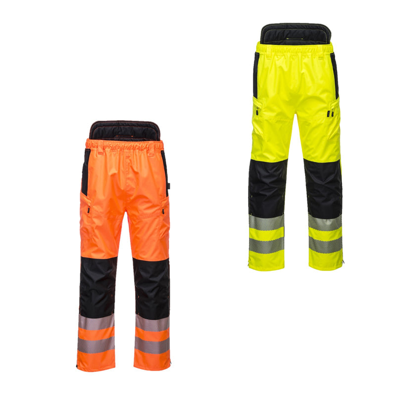 Waterproof trousers high visibility from yellow or orange work T. S-3XL Portwest PW342