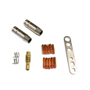 Set ricambi torcia a filo saldatura MIG BZ 15 ugelli, punte guidafilo, supporto punte, molle 16 pezzi
