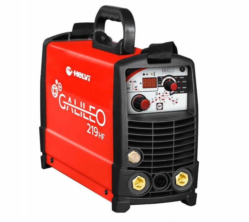 MMA and TIG welding machine high frequency with torch kit accessories and Helvi Galileo 219 HF bag