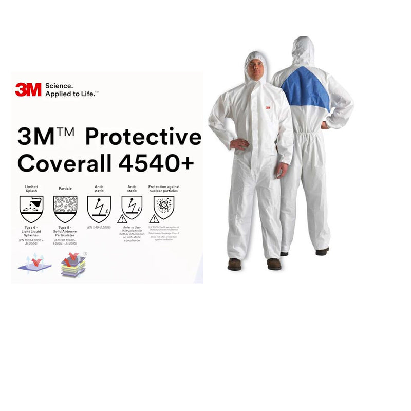 Disposable white suit with hood 3M 4540+ cat.5 / 6