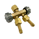 Valvola-derivazione-2-vie-con-rubinetto-epr-riduttore-di-pressione-GAS-OSSIGENO-attacco-3/8"-portagomma-da-8mm