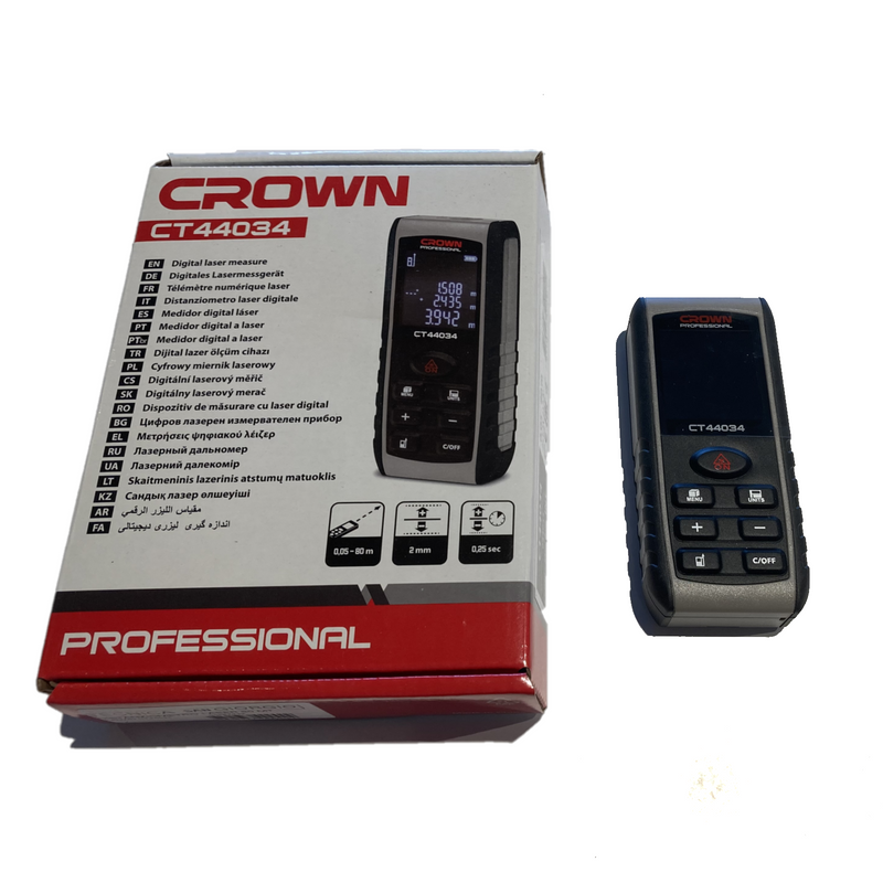 Misuratore Laser da 0.05 a 80 metri di misurazione precisione 2 mm CROWN