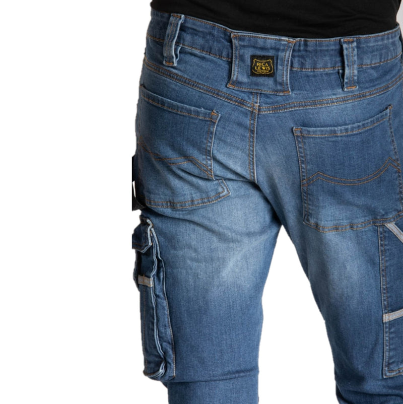 Pantalone da lavoro multi tasca Blue Jeans elasticizzati e resistenti JOB Lewis Workwear