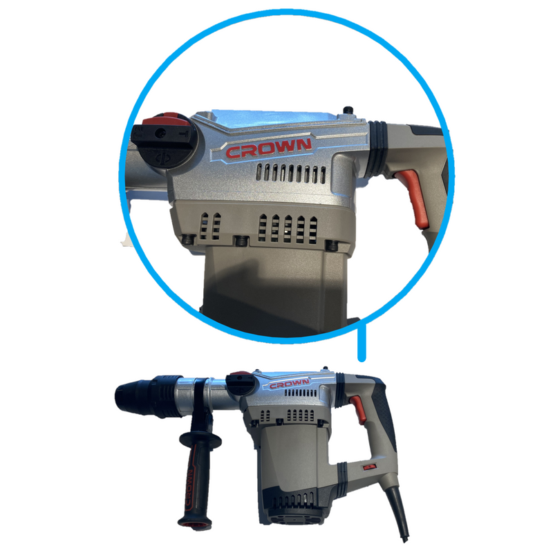 Martello perforatore tassellatore SDS MAX con punte Omaggio 10J 1250 W con regolazione della velocità CROWN
