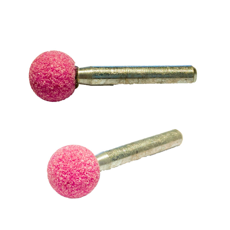 Moletta sferica con gambo diametro 6 mm in corindone rosa 4 modelli disponibili