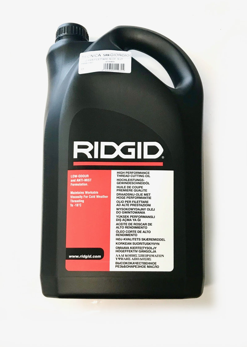 Oil to thread on metal ridgid original package 5 liters