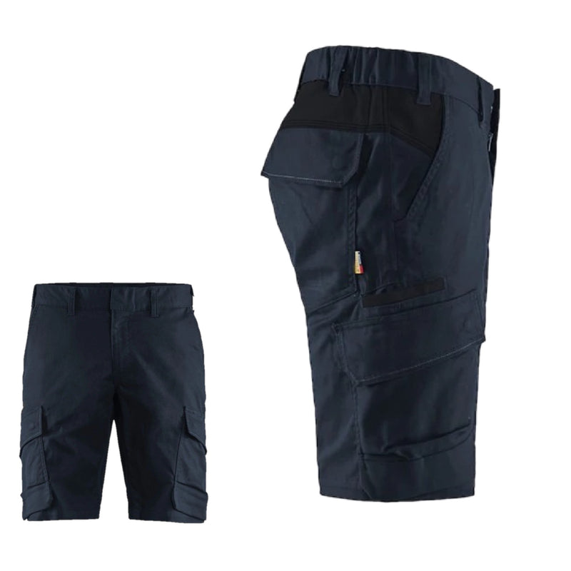 Pantaloni da lavoro corti Blue Navy per artigiani, elettricisti taglie 48-50-52-54 BlackLader