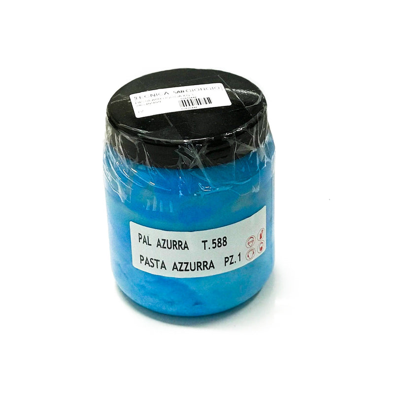 Liquid blue abrasive pasta to brighten up stainless steel and aluminum. Jar Kg.1 c / a